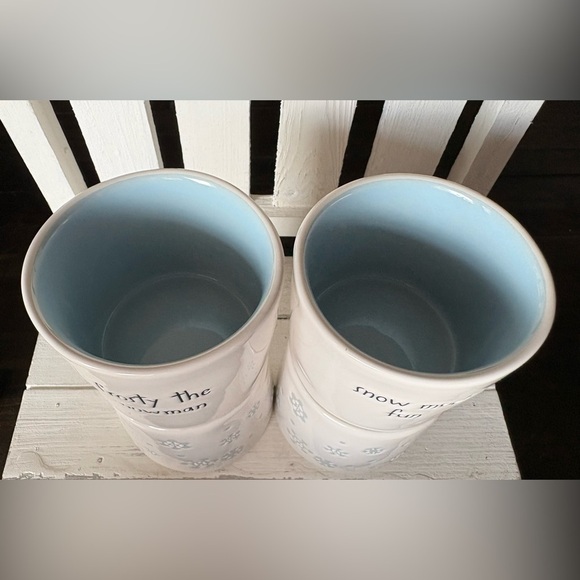 Rae Dunn/Disney Snowman Themed Ceramic Mugs - Set of 4 - Picture 4 of 4